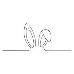 Easter Bunny Continuous One Line Drawing
