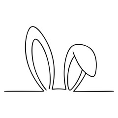 Easter Bunny Continuous One Line Drawing
