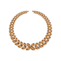 Obraz premium Bronze victory wreath PNG with foliate laurel branches and transparent background ideal for professional award, success, and recognition projects