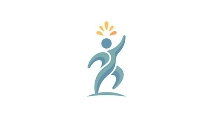 Obraz premium Dynamic human figure reaching skyward, illuminated by a radiant burst of energy, symbolizing boundless potential, joyous success, and personal empowerment through self-discovery and thriving