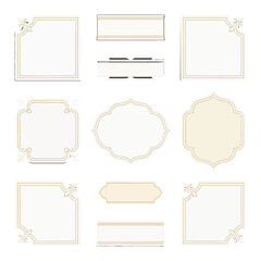 Elegant frame and banner collection isolated on black background