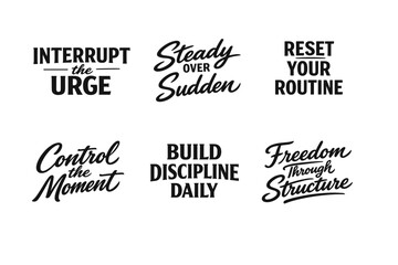 Obraz premium Motivational quotes on routine and discipline
