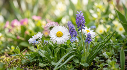 Fototapeta premium spring flowers in the grass