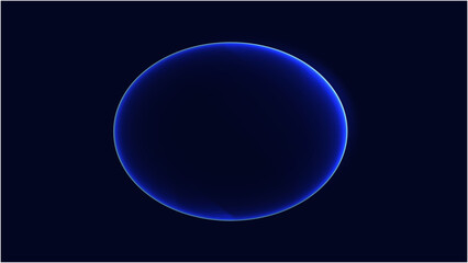 Neon futuristic 3d sphere of blue and purple glowing digital waves and particles. Future technology concept, blue abstract background