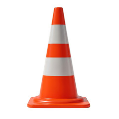 Orange and white traffic cone