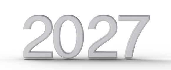 3D render of the year 2027 in a futuristic design. Perfect for new year greetings and future related projects. Ideal for © vegefox.com