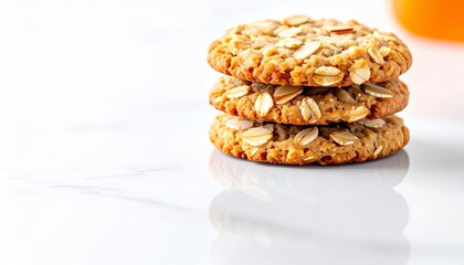 Stack of Delicious Homemade Oatmeal Almond Cookies