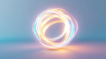 Enchanting magic circle with glowing neon spiral for futuristic design