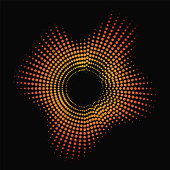 Geometric pattern of orange and yellow dots  abstract design element