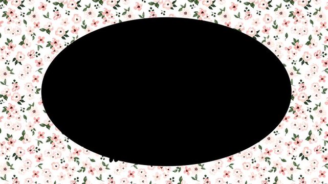 Floral Oval Frame &ndash; Animated Shabby Chic Border with Transparent Center