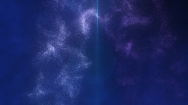 Blue cosmic particle wave with glowing stardust arc