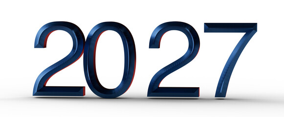 2027 text in a modern design, perfect for new year greetings, futuristic concepts, business forecasts, and financial rep © vegefox.com