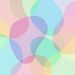 Soft pastel abstract background with overlapping translucent organic shapes. Gentle colorful modern design texture.