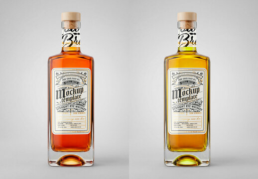 Glass Liquor Bottle Mockup