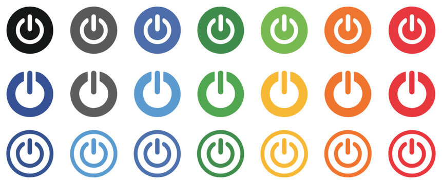 power on off button icon set