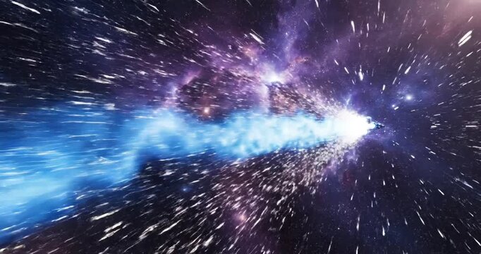Cosmic explosion in deep space.