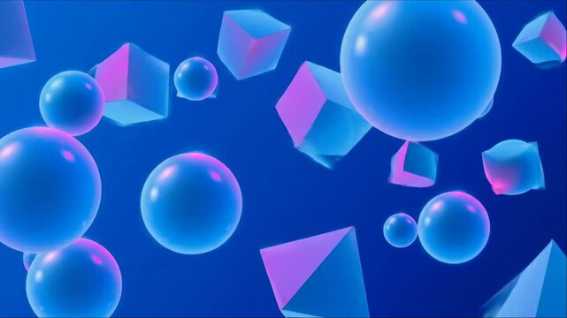 Gradient floating geometric shapes 