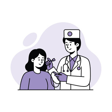 Ilustrasi Dokter dan Pasien dalam Sesi Konsultasi Medis untuk Pemeriksaan Kesehatan Rutin.