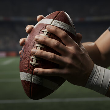 Football Held in Player Hands