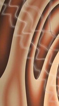 Abstract artistic design with wavy patterns and warm color gradients.