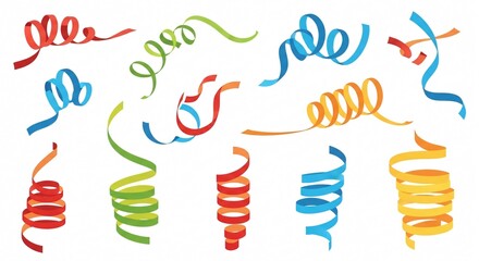 Colorful ribbons and streamers for decoration and celebration purposes