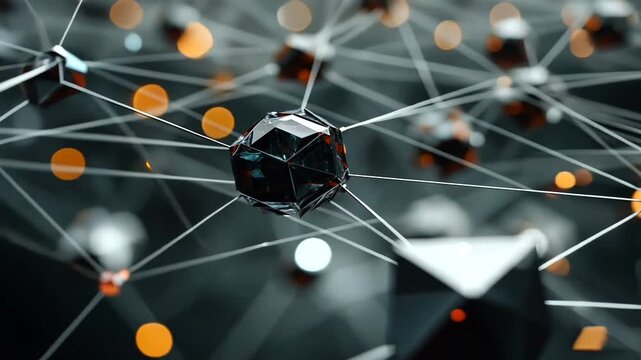 Network Connection Digital Data Hubs Linked Together.