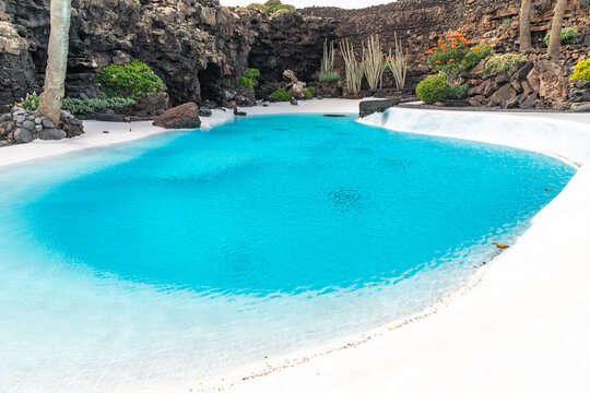 Turquoise Pool in Volcanic Cave