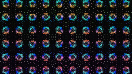 Radiant Neon Starburst Grid