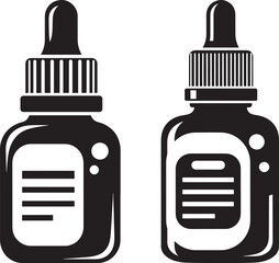 Fototapeta premium Dropper bottle silhouette vector set