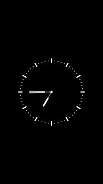 Fast Moving Time Animation with Alpha Channel | Transparent Background Clock Timelapse Vertical Video