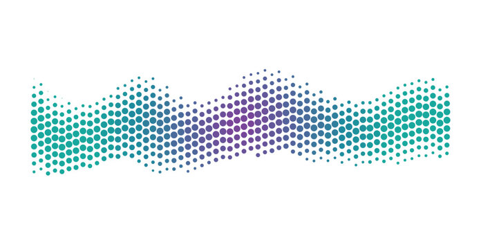 Colorful Gradient Musical Sound Wave Pattern of Circles on White Background