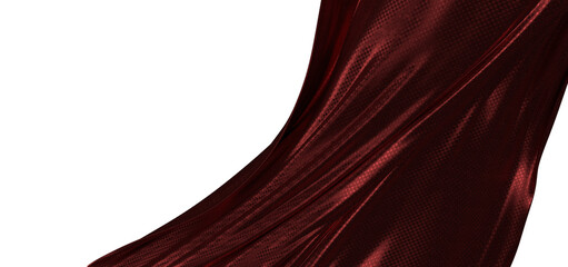 Close up shot of flowing red fabric, textured and elegant, great for backgrounds or design elements. Rich color on white © vegefox.com