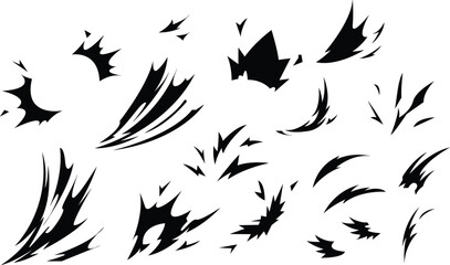 Comic book explosion and Impact effects set shock waves speed lines wind bursts vector Illustration. © Hanan