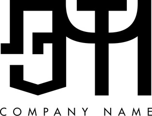 Obraz premium Minimalist GM Circular Monogram Logo Design with Bold Lines and Elegant Style