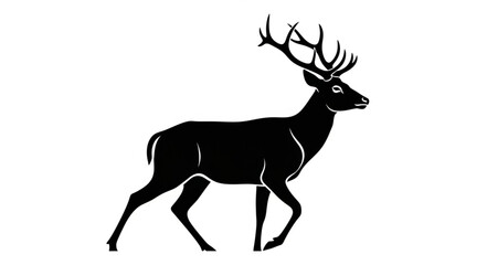 Obraz premium Silhouette of Deer with Antlers.
