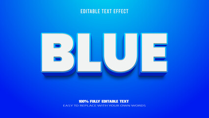blue editable text effect 3d vector premium