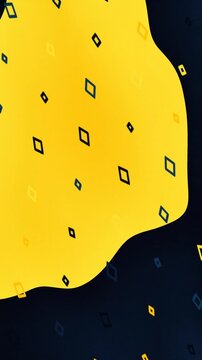 Abstract Yellow and Black Diamond Pattern Animation Loop.