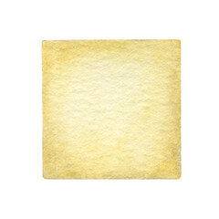 Fototapeta premium Cube yellow. A child's toy. Hand drawn watercolor Isolated illustration on a white background. For compositions of postcards, banners, stickers and decorations, labels, packaging and prints.