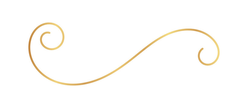 Golden decorative swirl flourish line ornament