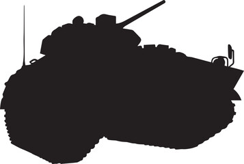 Armored tank silhouette vector illustration heavy military combat machine for battlefront © MDRAYHAN