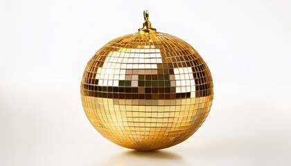 Obraz premium golden disco ball isolated on white background