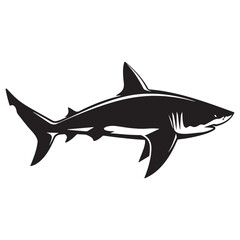 Naklejka premium Aggressive great white shark swimming underwater vector illustration flat design