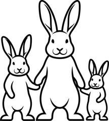 Fototapeta premium Easter day family of rabbits together