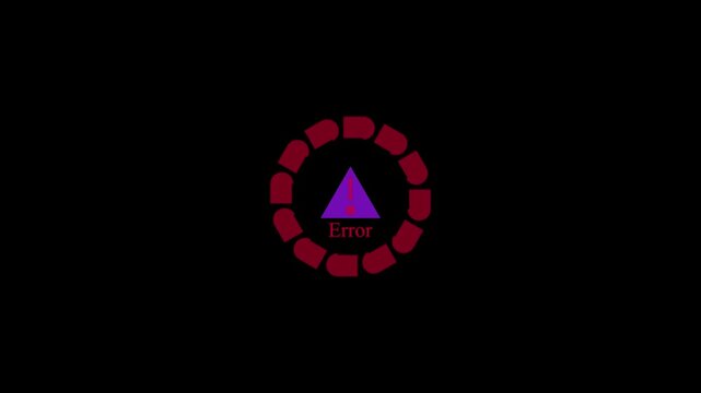 Error text digital with glitch effect and pixelize font.