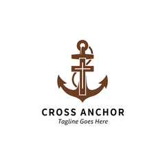 Obraz premium Symbolic Cross Anchor Graphic Illustration Representing Christian Faith and Steadfast Stability