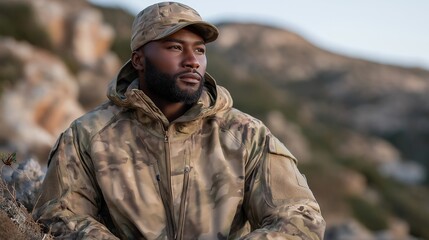 Soldier wearing full body adaptive camouflage suit that changes pattern to match surrounding environment, perfect for adaptive camouflage technology, military stealth suit, visual concealment