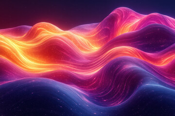 Obraz premium Colorful light wave on dark background.