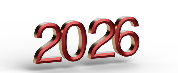 2026 year text design, perfect for new year greetings, holidays, or business promotion. Elegant and bold design with a m © vegefox.com