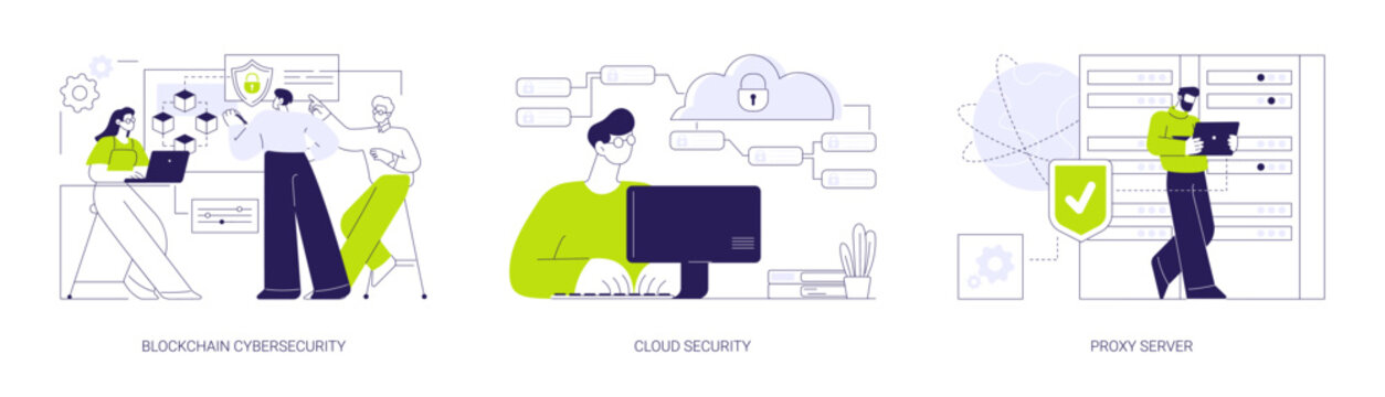 Data safety isolated cartoon vector illustrations se