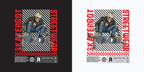 Streetwear Skateboarding Graphic T-Shirt Design Urban Skater Style © MdJubaer